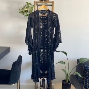 Mandala lace boho hippie cotton kimono